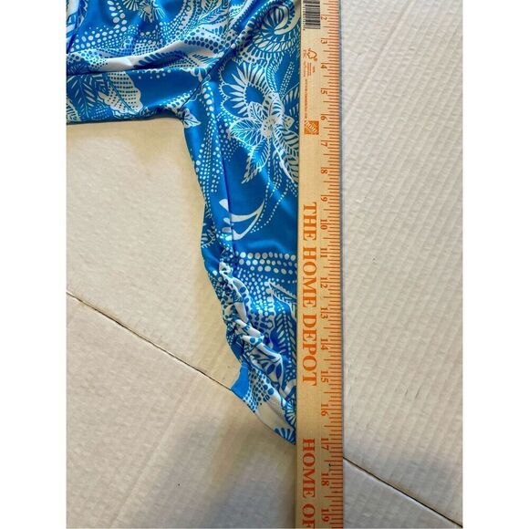 Chicos Easywear Tunic Top Blue White Floral size‎ 1 or M 3/4 Sleeves Stretch A31 - Picture 7 of 7